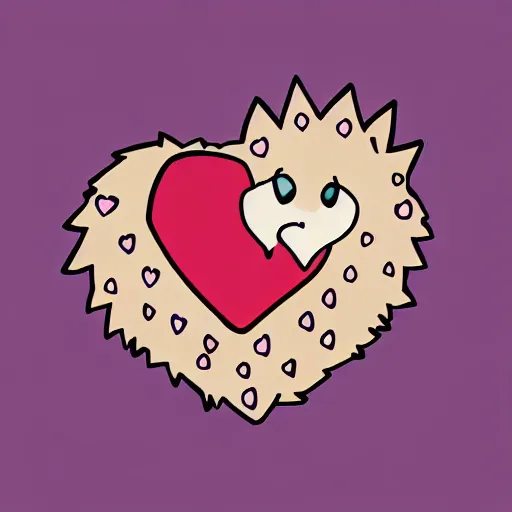 Image similar to cute hedgehog heart love cute adorable emote twitch waving lineart