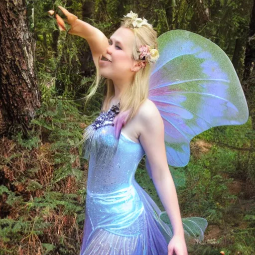 Image similar to photo of a beautiful fairy with crystal wings