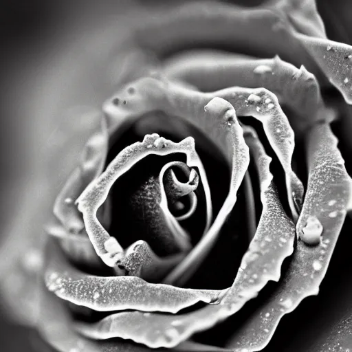 Image similar to award - winning macro of a beautiful black rose made of glowing molten magma