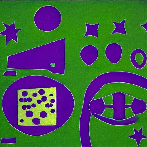 Image similar to cows casting a shadow being abducted by ufo in summer night from pasture. aerial view, minimalism, precisionist in style of patrick nagel, purple and green gamma with contrast and shadows