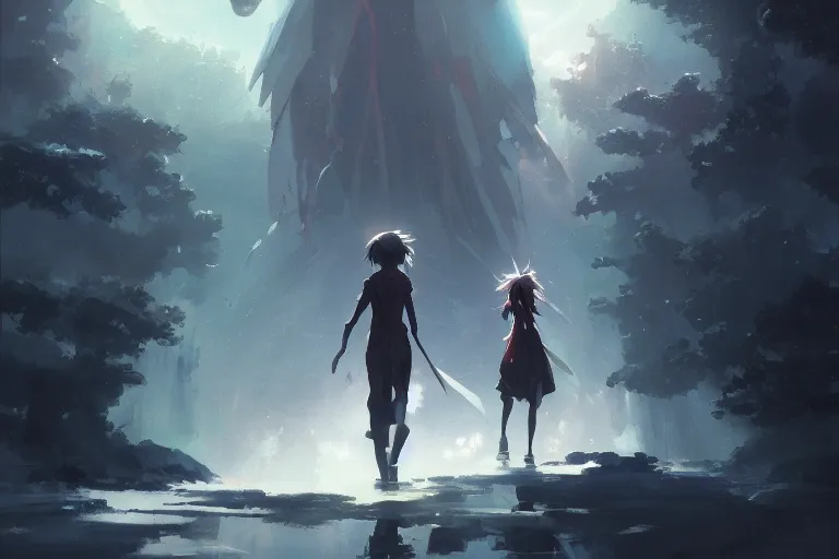 Image similar to anime ufotable key by greg rutkowski