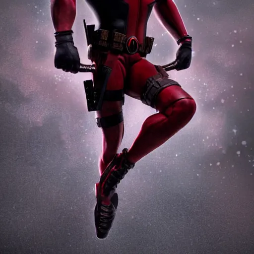 Prompt: full body pose, hyperrealistic photograph of deadpool as a ballerina dancer, dim volumetric lighting, 8 k, octane beautifully detailed render, extremely hyper detailed, intricate, epic composition, cinematic lighting, masterpiece, trending on artstation, very very detailed, stunning, hdr, smooth, sharp focus, high resolution, award, winning photo, dslr, 5 0 mm