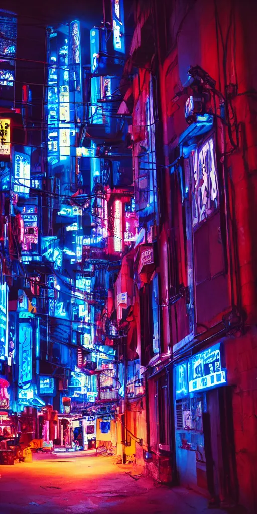 Image similar to black blue neon cyberpunk city on north atlantic island, lights