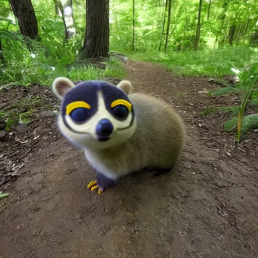 Prompt: Tom Nook trail cam footage