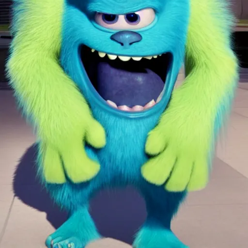 Prompt: a photograph of sully from monsters Inc