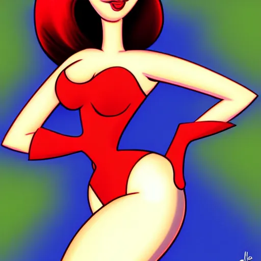 Prompt: jessica rabbit, high resolution cartoon