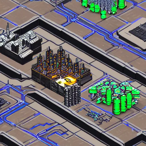 Image similar to Isometric Mechwarrior walking through Manhattan