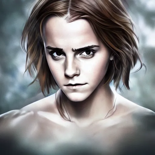 Prompt: emma watson a crawling mountain of muscles, highly detailed, anime, pale colors, award winning pictures, by studio mappa, by studio wit