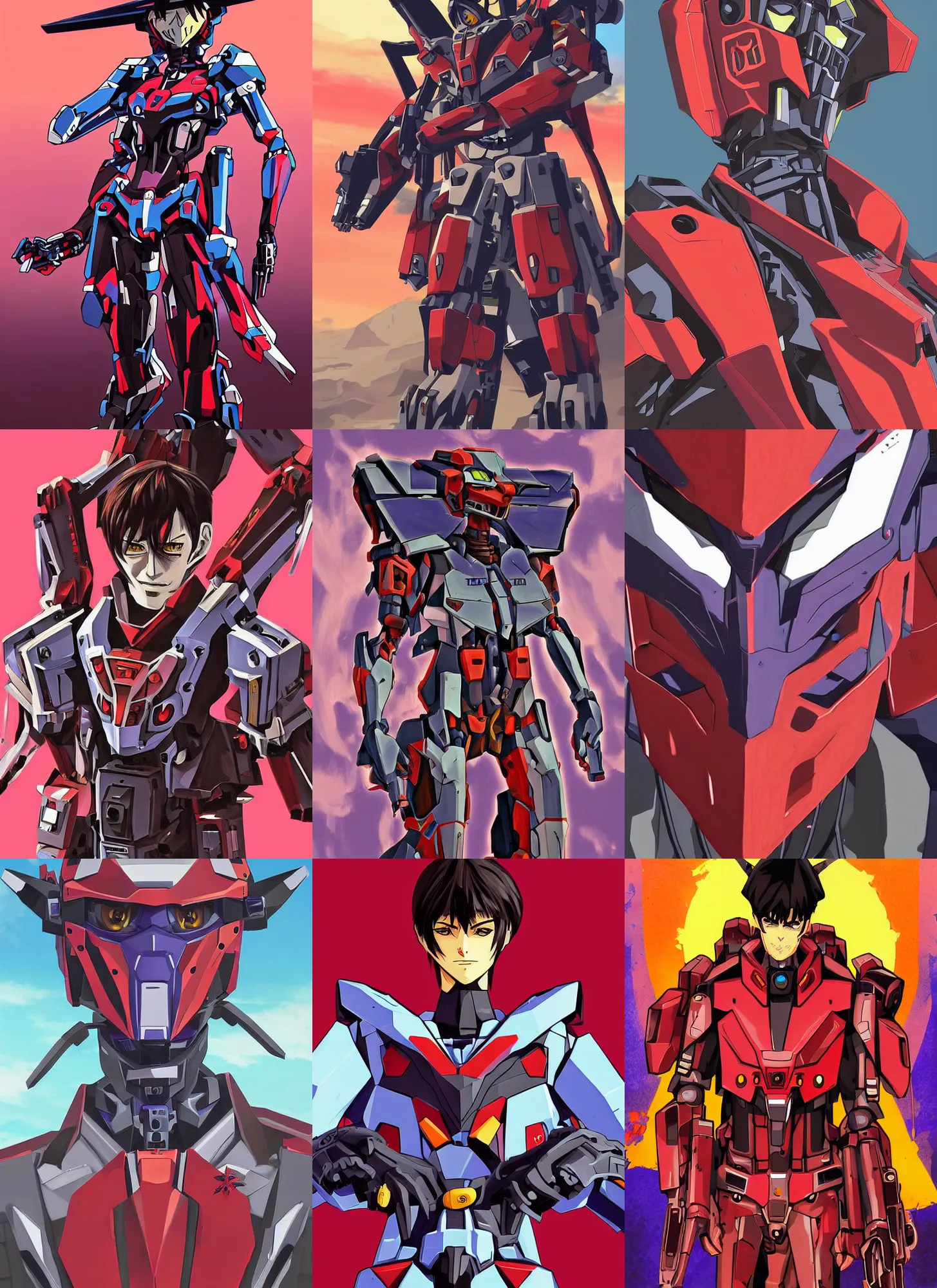 Prompt: evangelion mecha red dead redemption art style, rockstar games art, semi - realistic anime, portrait, beautiful face, symmetrical face