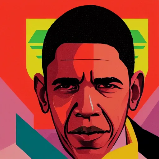 Prompt: Barak Obama profile picture by Sachin Teng, asymmetrical, Organic Painting , Matte Painting, geometric shapes, hard edges, graffiti, street art:2 by Sachin Teng:4