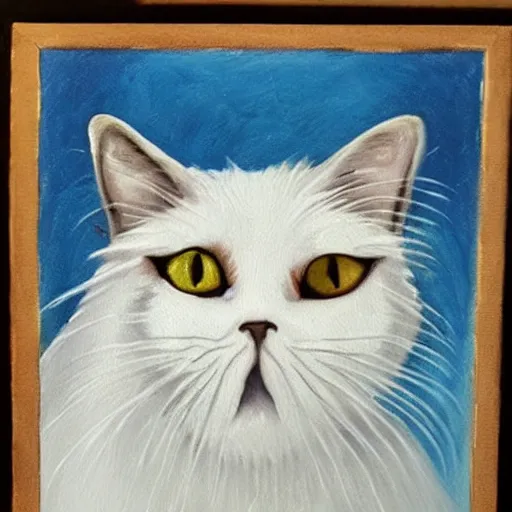 Prompt: a painting of a ghost cat in the style of jabberwick.