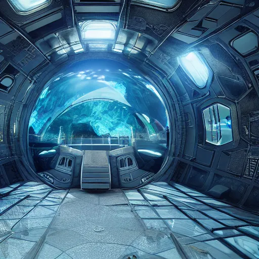 Image similar to ,inside a futuristic underwater dome city, highly detailed, 4k, HDR, award-winning, artstation, octane render