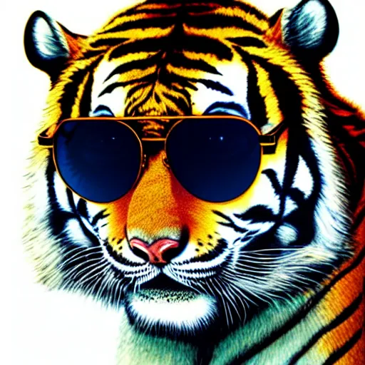 Tiger with Sunglasses. AI Art Generated Stock Illustration - Illustration  of beast, wildlife: 268968488