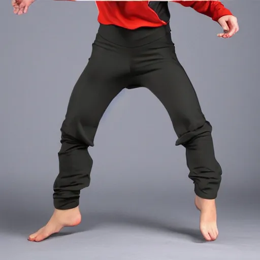 Prompt: highly dynamic pants, baggy, motion, flow, jump, intrincate design