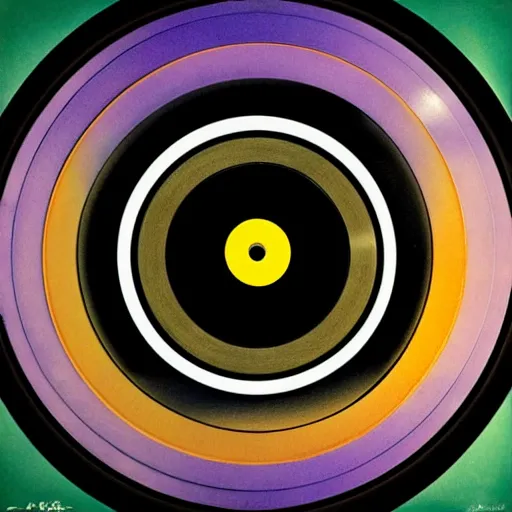 Image similar to vinyl records as abstract art, concept art, digital art, japanese art