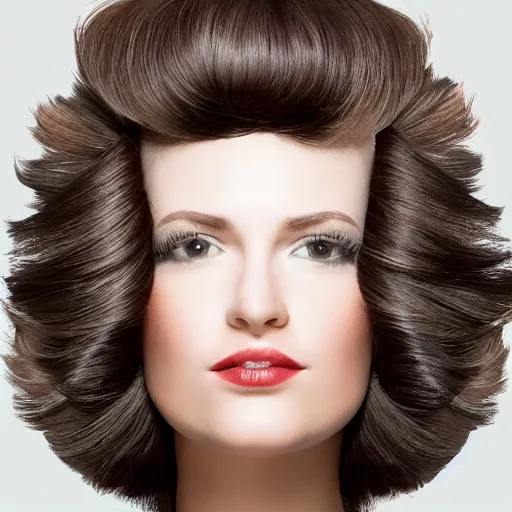 Prompt: a trendy new hairdo, inspired by a maple leaf, professional photo from hairdo magazine