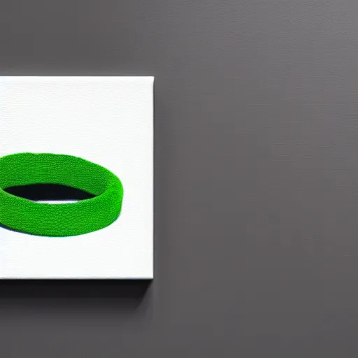 Image similar to a green ring on black canvas, very wide brush