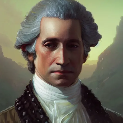 Image similar to highly detailed portrait, george washington, in gta v, stephen bliss, unreal engine, fantasy art by greg rutkowski, loish, rhads, ferdinand knab, makoto shinkai and lois van baarle, ilya kuvshinov, rossdraws, tom bagshaw, global illumination, radiant light, detailed and intricate environment