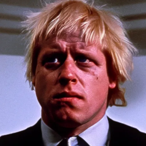 Prompt: Boris Johnson as the Terminator in The Terminator (1984)