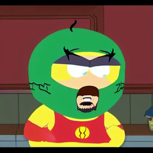 Prompt: Hulk Hogan as a South Park character