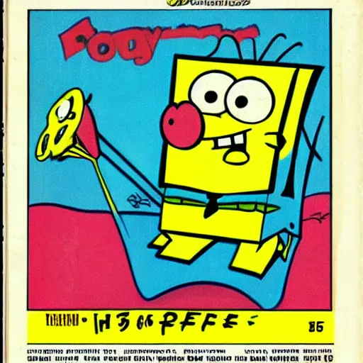 Prompt: 1 9 5 0's comic magazine cover of spongebob