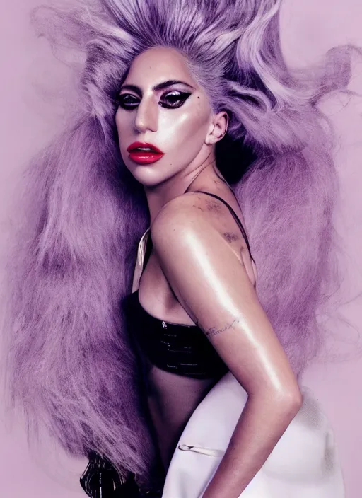 Image similar to lady gaga styled by nick knight, annie leibovitz, posing, style, vogue magazine, editorial, featured, highly realistic. high resolution. highly detailed. dramatic. 8 k. 4 k.