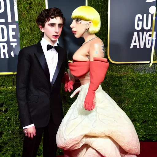 Prompt: timothee chalamet meets lady gaga