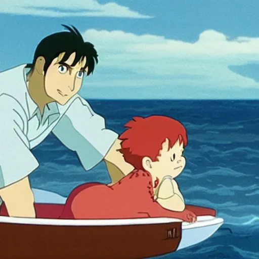 Image similar to still from ponyo of tom cruise