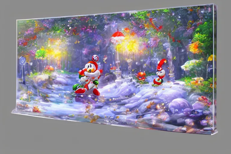 Image similar to painting acrylic blur oil wonderland yoshi kurbi dofus 3 d real