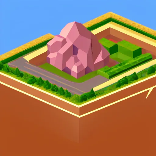 Image similar to isometric view of a diamond deposit from a resource gathering game
