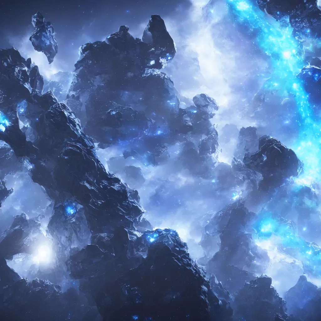 Prompt: beyond infinity, unreal engine 5, high detail,, fantasy, space, blue nebula,