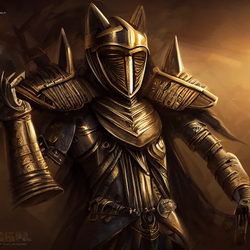 Image similar to pharaoh with armor on, steampunk, concept art, masterpiece, digital art, ultra detailed, sharp focus, cinematic lighting, 8 k hd resolution