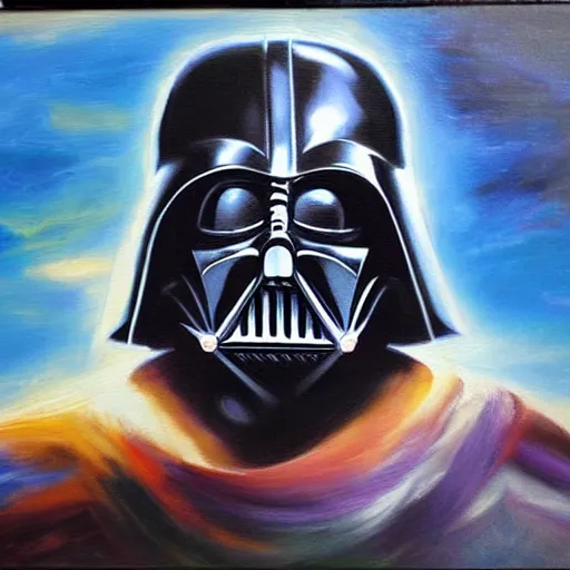 Prompt: star wars but oil painting