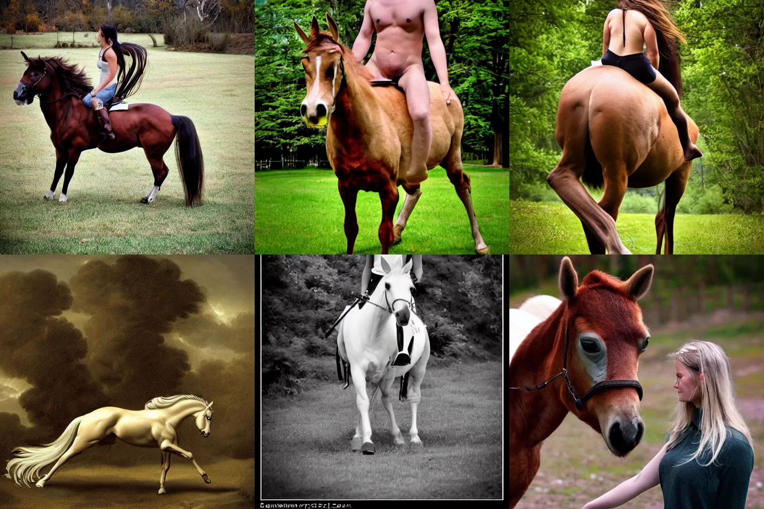 Prompt: a centaur, photo taken by a Nikon