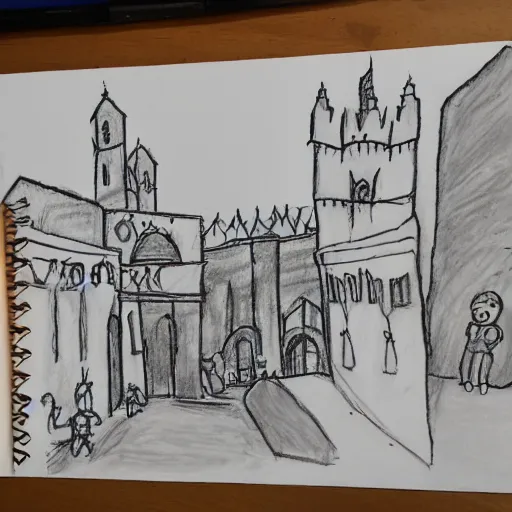 Image similar to child's drawing of the sponza scene