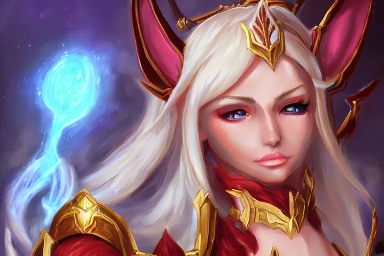 Image similar to blood elf, world of warcraft, trending on art station, fantasy, smooth