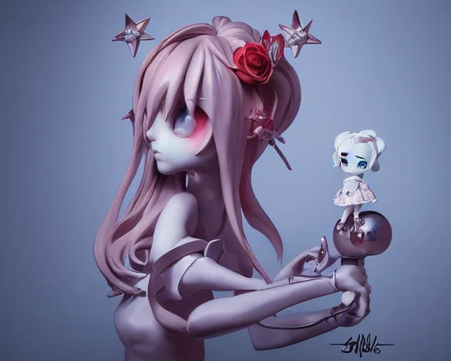 Image similar to james jean isolated magical girl vinyl figure, figure photography, romantic undertones, anime stylized, high detail, ethereal lighting - h 6 4 0