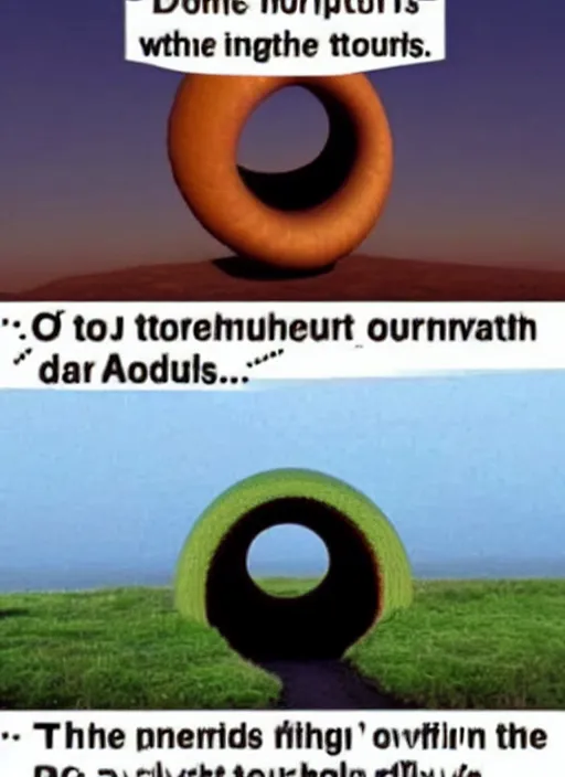 Image similar to edgy meme about torus