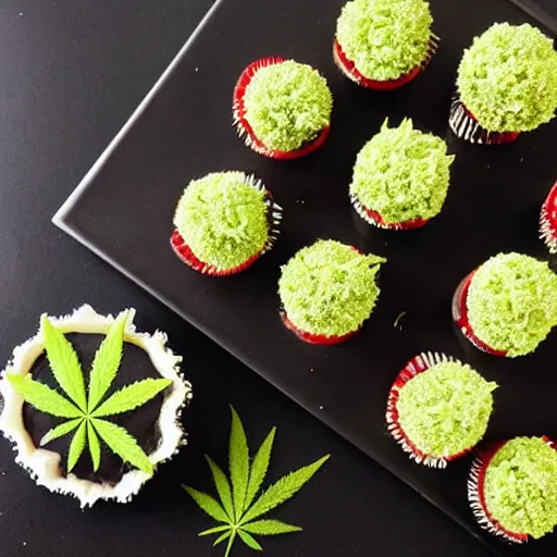 Prompt: cannabis dessert minimalist style