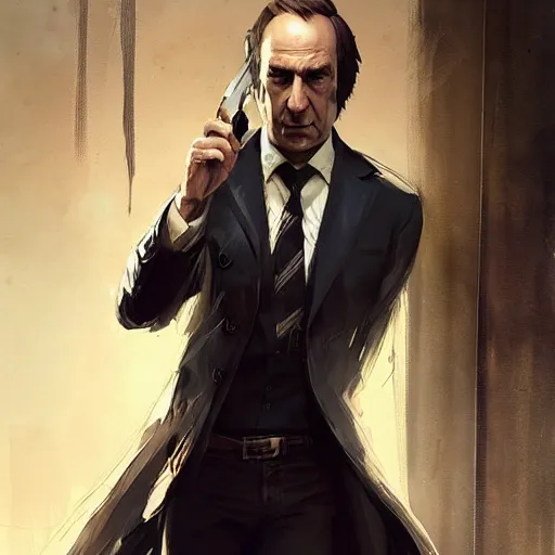 Image similar to saul goodman as a dmc 5 character by greg rutkowski