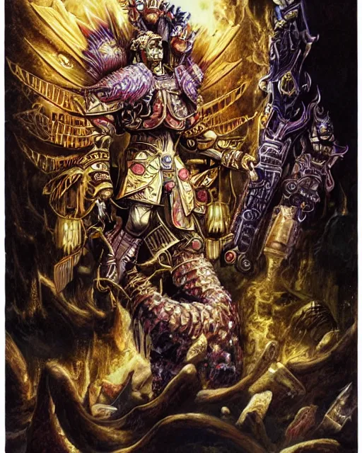 Prompt: the god - emperor by john blanche