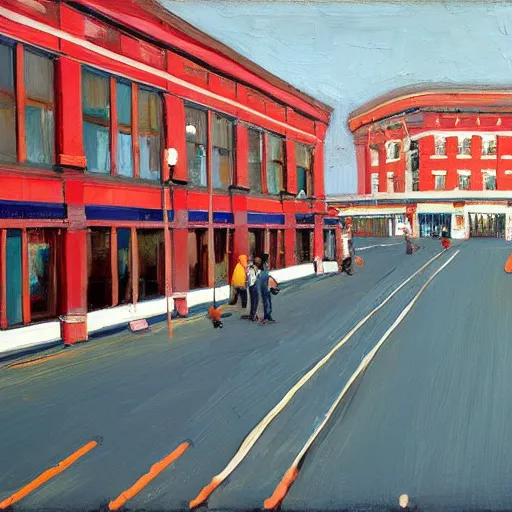 Image similar to Outside Brighton station painted by Wayne Thiebaud