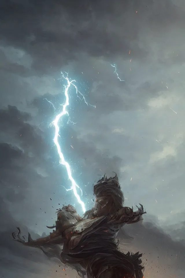 Prompt: the god of lightning by Greg rutkowski