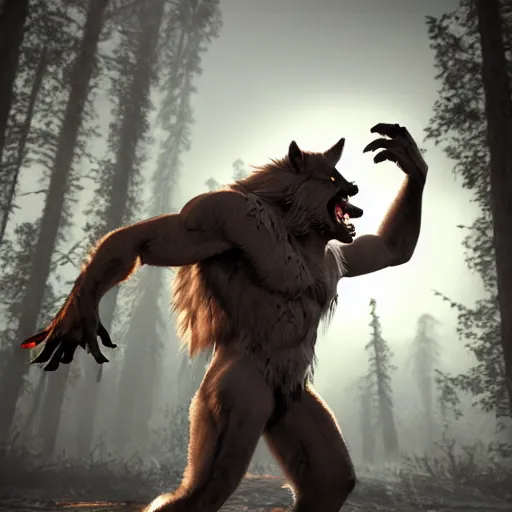 Image similar to cute handsome male werewolf from van helsing unreal engine hyperreallistic render 8k character concept art masterpiece