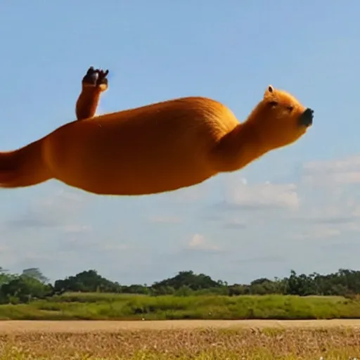 Prompt: capybara flying a plane 4 k photo realistic