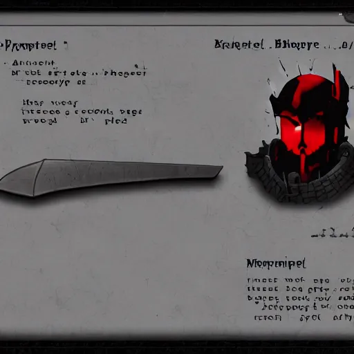 Prompt: prototype game like mercenary black red blade for arm in apocalyptic city