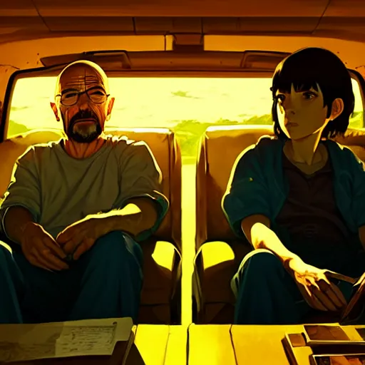 Image similar to breaking bad, intricate, key visual, conceptart, ambient lighting, highly detailed, digital painting, artstation, concept art, sharp focus, by makoto shinkai and akihiko yoshida and greg manchess, dreamworks, ghibli h 7 0 4