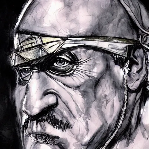 Prompt: Hulk Hogan as the pope, drawn by Yoji Shinkawa, water color