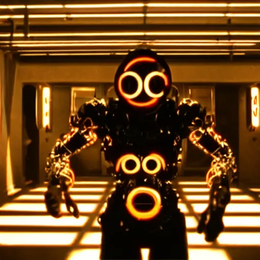 Image similar to movie still of sun energy cyborg, cinematic composition, cinematic light, criterion collection, by edgar wright