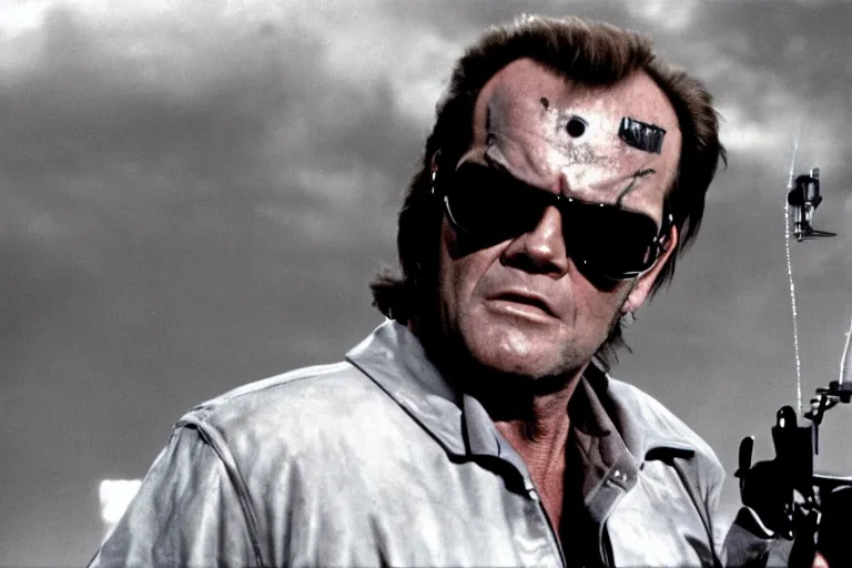 Prompt: Jack Nicholson plays Terminator, still from the film